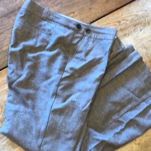 Tan flat front wool pants